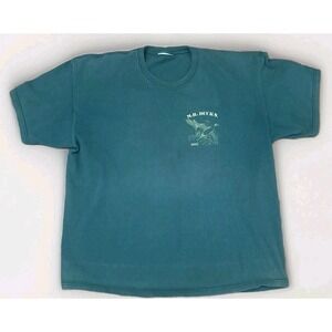Vtg MR Ducks T Shirt Mens 2XL 2001 Graphic Ocean City Maryland Green Two Sided